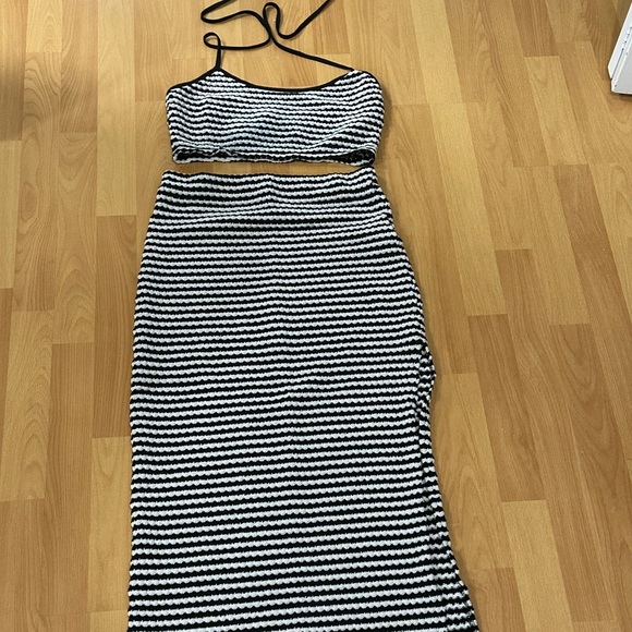 Free People Two Piece Set Black and White Woven Size M - Picture 2 of 4